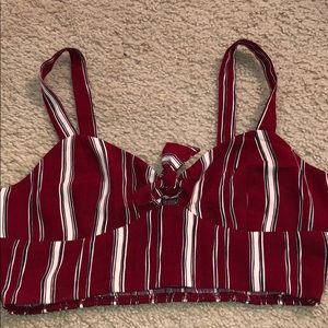Red striped crop top